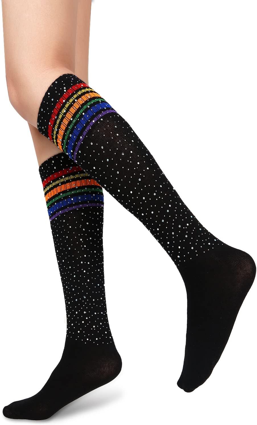 Benefeet Sox Knee High Socks for Women Girls Patterned Long Tube Socks Athletic Casual Cotton Stockings