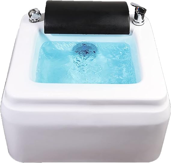 Pedicure Foot Spa,Portable Foot Spa Sink,Foot Soaker,with Pedicure Foot Rest,Foot Bath,feet Spa Tub,Pedicure Spa Bathtub,Acrylic Pedicure Sink,Foot Spa Bath Massager (Color : White)