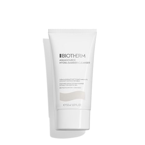 Biotherm Aquasource Hydra Barrier Cleanser To Soothe And Strengthen The Skin Barrier From The Very First Use, With Biotech Plankton, Bio-Ceramides, And Vitamin B3, 5.1 Fl.Oz.