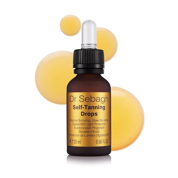 Dr Sebagh Self-Tanning Drops 0.68 fl oz | Anti-Ageing Face Tanning Drops | Customisable Gradual Self Tanner with HEV Blue Light Protection | Natural Streak-Free Glow | Mix with Moisturiser or Serum