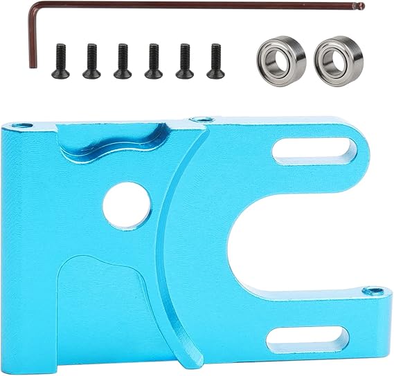 Aluminum Motor Mount and Bearing Replace Original Part # 03007 for HSP 1/10 RC Cars 94123 94103 94107 94110 94111 94112 94113 94115 94124 94170 Nitro Upgrade to Electric Powered, Blue