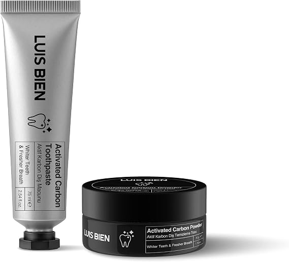 Luis Bien Diş Beyazlatıcı Set-Doğal Aktif Karbon Diş Macunu 75 ML+ Aktif Karbon Diş Beyazlatma Tozu 50 GR
