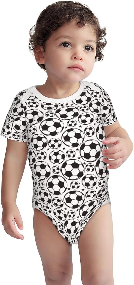 Soccer Ball And Star For Baby Onesies Baby Clothes 100% Organic Cotton For Infant Boys, Girls