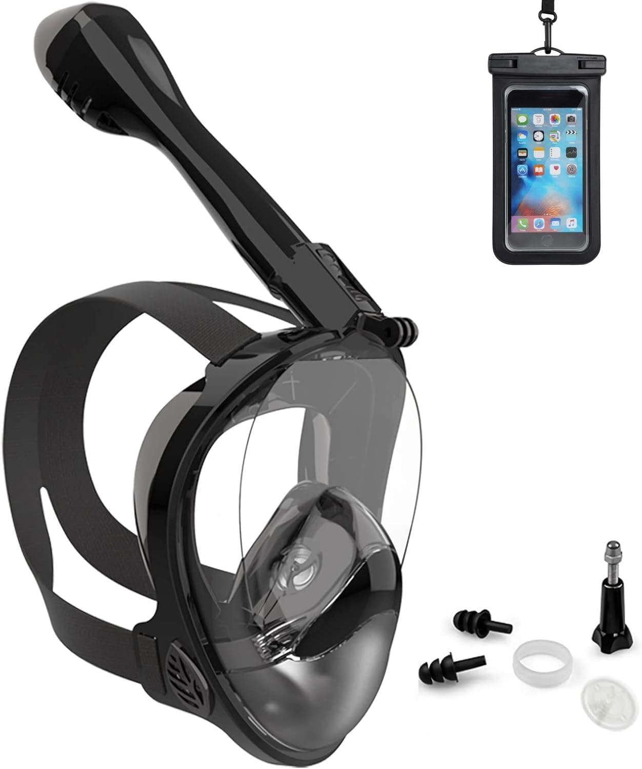 Full Face 180° Panoramic Snorkel Diving Mask –Camera Mounted, Anti-Fog Fullface Snorkel Set