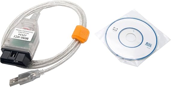 Baceyong OBD2 Auto Scanner Tool, Car Diagnostic Scan Tool 1.5M Mini VCI J2534 Code Reader Cable, VCI V13.00.022 Vehicle Engine Fault Code Reader 16 Pin TIS Techstream Cable with CD/Software