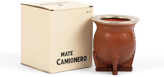 Materos Premium Yerba Mate Cup Elegant, Functional & Durable Ceramic Camionero Design, Eco-Friendly Stylish Cup for Smooth Drinking Experience Ceramic Camionero / 11 oz