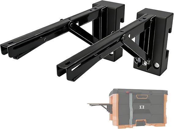 Folding Work Table Bracket Mount for Klein MODbox with Rail Mount | Toolbox Side Mounting Stand, Allows for Mounting Additional Desktop, Extended Workbench Stand, Desktop Not Included