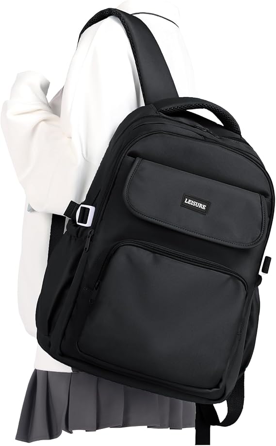 Black Backpacks For School,Waterproof Bookbag For Teens Boys Girls,College School Bags,Travel Rucksack For Men Women, A1-black