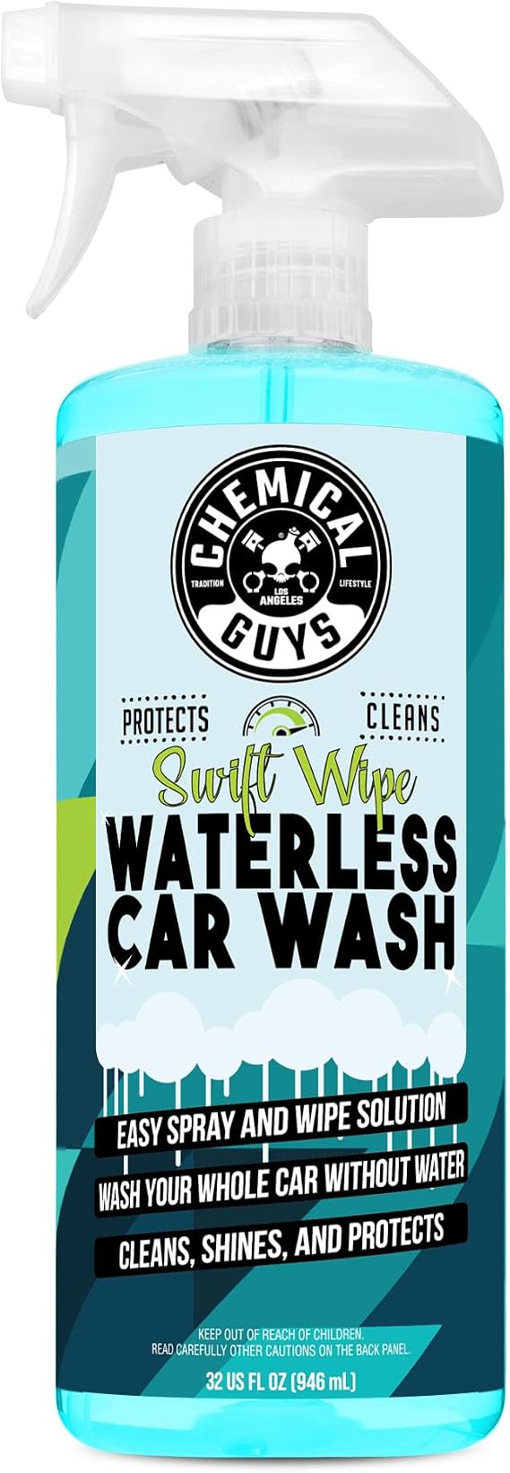 Chemical Guys Swift Wipe Waterless Car Wash Spray Safe Cleaner for Cars, Trucks, Motorcycles, RVs, Chrome, Paint & Glass High Gloss Finish 32 fl oz
