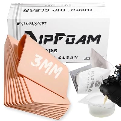 CINRA 10Pcs 3MM Tattoo Fake Skin & 24Pcs Dip Caps - Tattoo Supplies for Practice
