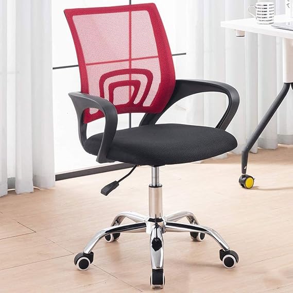 Mid Back Mesh Office Chair Ergonomic Swivel Black Mesh Computer Chair Flip Up Arms with Lumbar Support Adjustable Height Task Chair(E)