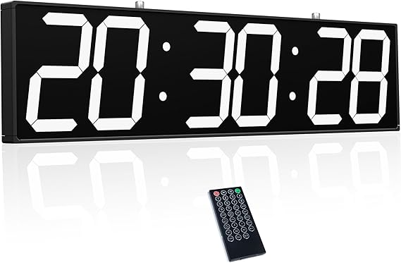 CHKOSDA 28.4in Double Sided Digital Wall Clock, Multifunctional Led Large Timer withTemperature and Date Display, Hanging Digital Clock Large Display for Corridors, Hospitals (White)