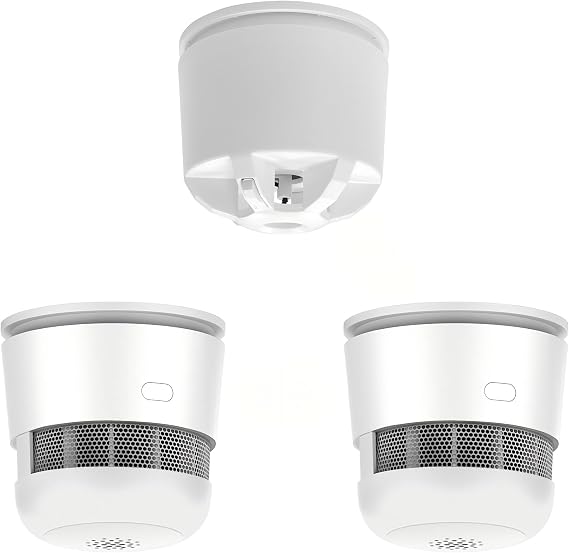 Wireless Interlinked Smoke Alarms and Heat Alarm Scotland Bundle 1 Heat Alarm 2 Smoke Alarms EN 14604 & BS 5446-2 Certified Compliant with UK Landlord Fire Regulations for Home Rental & Holiday Lets