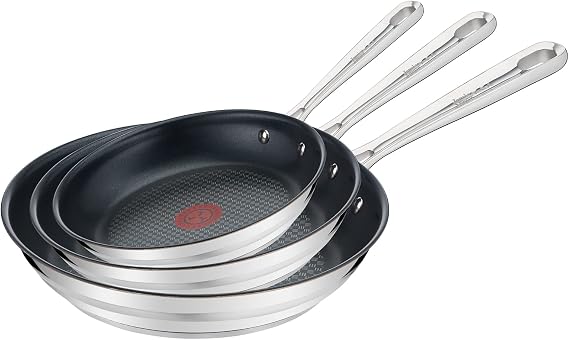 Tefal Jamie Oliver Brushed Pan Set Stainless Steel