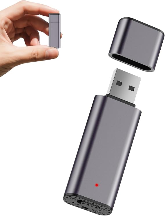 64GB Digital Voice Recorder Voice Activated Recorder USB Recording Device with Noise Reduction Rechargeable 750Hrs Small Pocket Audio Recording Devices for Lectures, Interview, Meeting, Class (Grey)