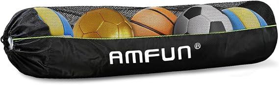 Basketball Net Bag, Large Ball Net Bag, Sturdy Ball Mesh Bag, Storage Ball Net Bag, Portable Ball Net Sports Ball for Volleyball Basketball Soccer-(Blue+White)