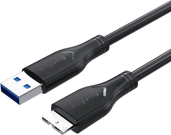VegGieg USB 3.0 Micro B Charging and Data HDD Cable 1 Meter