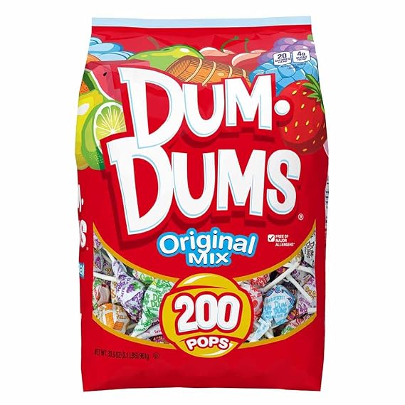 DUM DUMS Lollipops, Variety Flavor Mix, 200 Count Bag