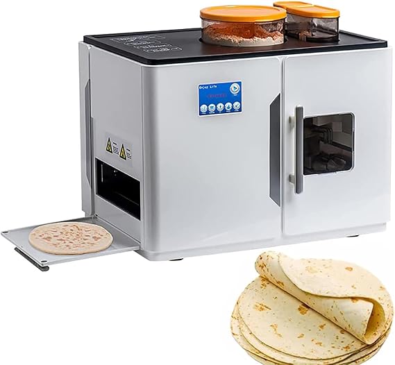 Roti Maker, Fully Automatic Electric Chapati and Tortilla Maker, One Key Operation for 20 Pcs, Adjustable Thickness for Pancakes, Dosa, and Pita