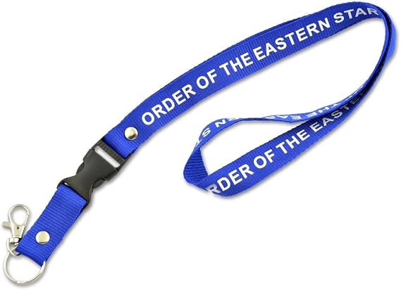 Order of The Eastern Star Masonic Lanyard - [Blue & White][20 1/2'' Long]