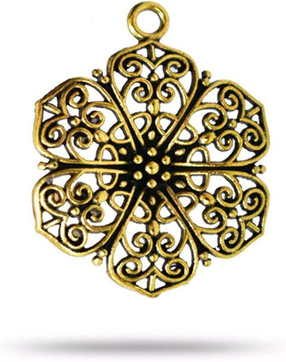 Embroiderymaterial Jewellery Making Charms,Findings(Flower Design Double Connector 6 Pieces)