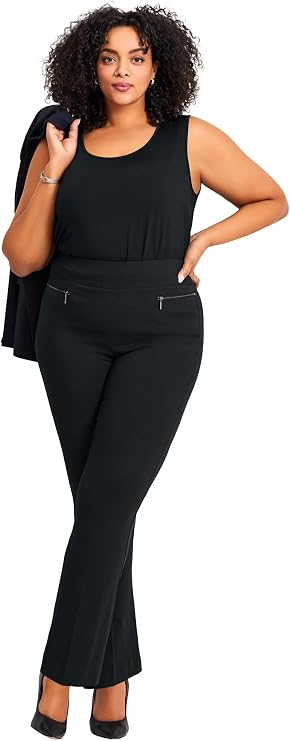 Avenue Women's Plus Size Petite Super Stretch Zip Pant