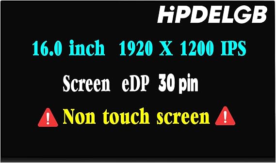 Replacement for HP ZBook Firefly/Fury/Studio 16 G9 G10 G11 for Probook 460 465 G11 LCD Not Touch Screen 1920x1200 30pin LCD Display Digitizer Panel (Only for Not Touch Screen)