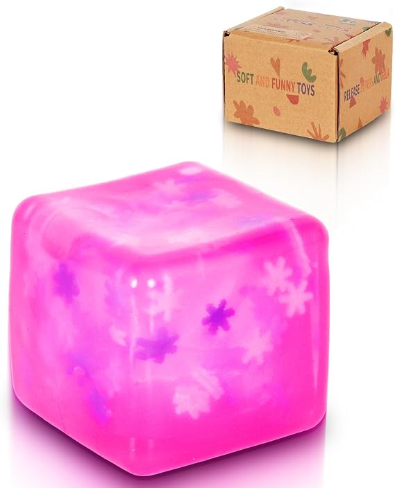 5cm Pink Snowflake Squishy Cube Slow Rising Fidget Toy