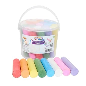 Colorations Jumbo Washable Sidewalk Chalk Set - 20 Pieces, 8 Assorted Colors, 4 x 1 Each, Non-Toxic, Outdoor Play for Kids, Ages 4+