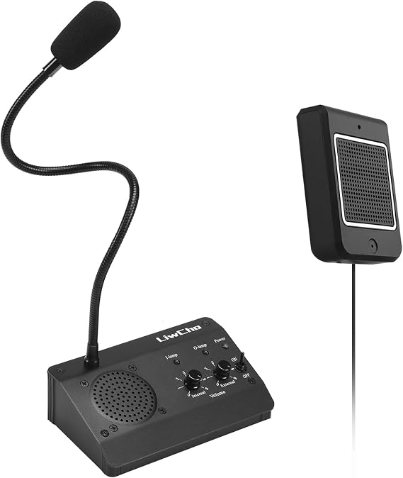 Window Intercom,Dual-Way Window Speaker System,Anti-Interference Intercommunication Microphone.for Business,Bank,Office,Hospital,Counter,Store,Station,School,Ticket Window