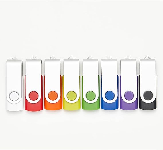 5 Pack 8GB USB Flash Drives in 5 Random Colors USB 2.0 Wholesale Lot Bulk Memory Sticks (5 Pack, 8GB)