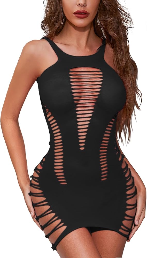 Famstar Sexy Lingerie for Women Naughty Fishnet Lingerie Set Bodysuit Outfits Teddy Babydoll Erotic Mesh Womens Outfits