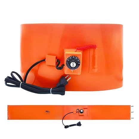 55-Gallon Metal Drum Heater,10 * 68.5 inch Insulated Band Heater,1200 Watt 120 Volt Drum Heater Barrel Band with Temperature Adjustment(UL Certification)