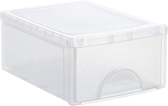 Rotho Frontbox Drawer Organiser A4 Desk Organiser 14.5 cm Stackable Clear