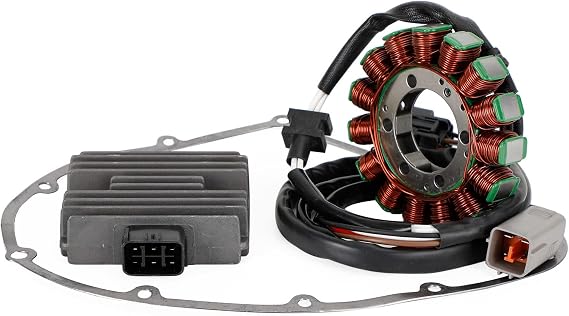Magneto Coil Stator + Voltage Regulator + Gasket Assy Fit for Kawasaki VN900 Classic 2006-2013,Vulcan 900 Classic/Classic LT 2006-2023,Custom 2007-2008,Vulcan 900 Custom 2007-2023