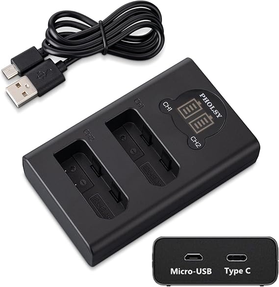EN-EL14 Charger PHOLSY Camera Battery Charger USB Charger MH-24 | For EN-EL14 EN-EL14a Battery Compatible with Nikon Camera P7800 P7700 P7100 P7000 D5600 D5500 D5300 D5100 D3500 D3400 D3300