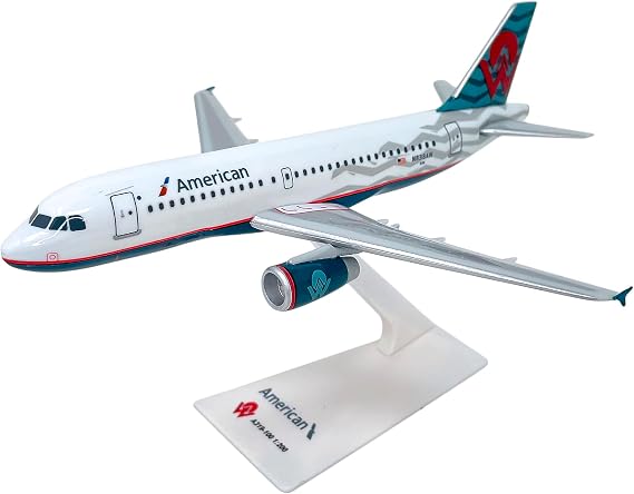 American/America West A319-100 1:200 Scale - Plastic Snap-Fit Model Airplane - Collectible Replica of America/American Airlines Aircraft - Part# AAB-31900H-012