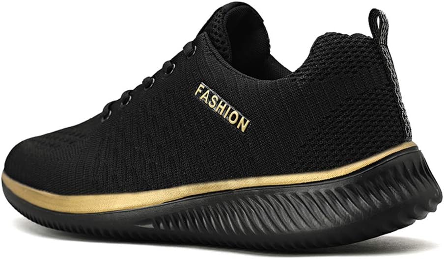 Mens and Womens Thick-soled Sneakers, Unisex Air Cushion Lightweight Breathable Non-slip Running Shoes, Walking Shoes, Jogging Shoes, Sports Shoes, Black, for School, Commuting, Everyday