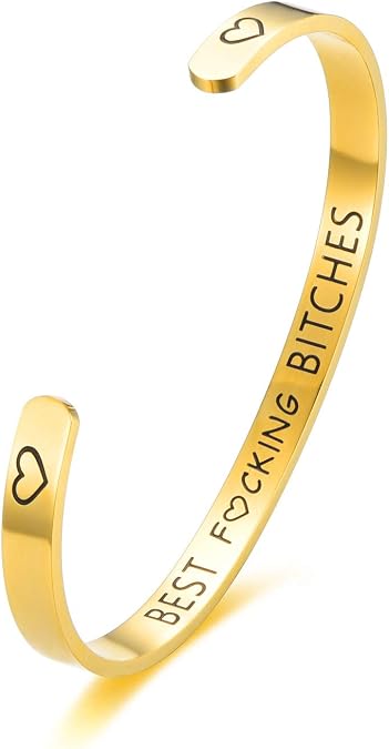 Women's Stainless Steel Bracelet Open Cuff Bangle Engraved Inspirational Mantra Personalized Gift