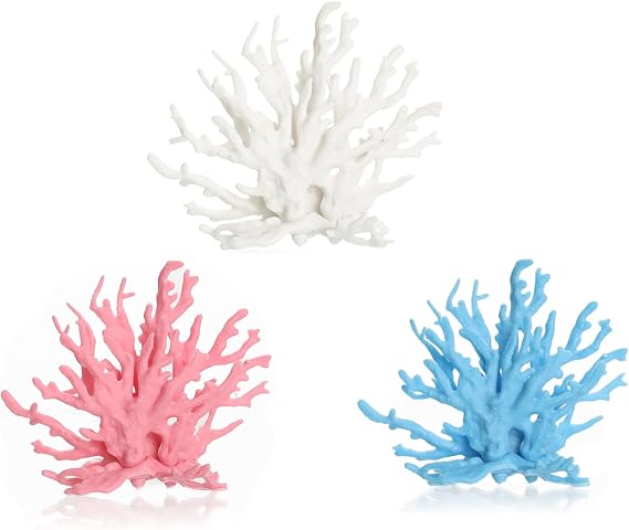 3pcs Artificial Aquarium Coral Ornament Plastic Fish Tank Plants Decoration for Aquarium Landscape(Small Size)