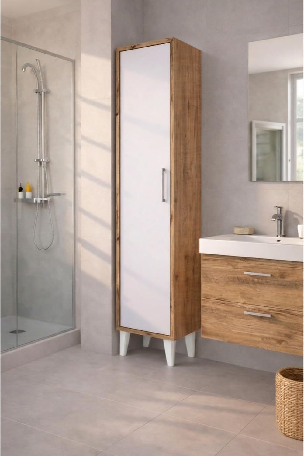 Multi-Purpose Wooden Bathroom Cabinet