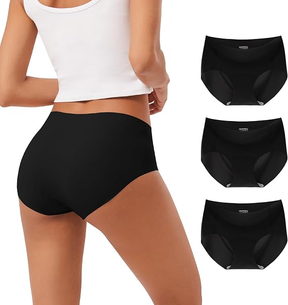 INNERSY Seamless Knickers for Women Mid Rise No Vpl Ladies Pants Pack of 3