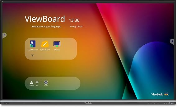 ViewSonic IFP9851 98 Inch 4K ViewBoard Interactive Smart Board with Integrated Education Software, Android 14, Google EDLA, 50-Point Touch, Built-in Microphone, HDMI, VGA, USB Hub, and USB C Inputs