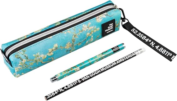 Grupo Erik Vincent Van GOG Museum Pencil Case with Pen and Pencil with Eraser - Pencil Case for Girls and Boys Vangogh School Gifts
