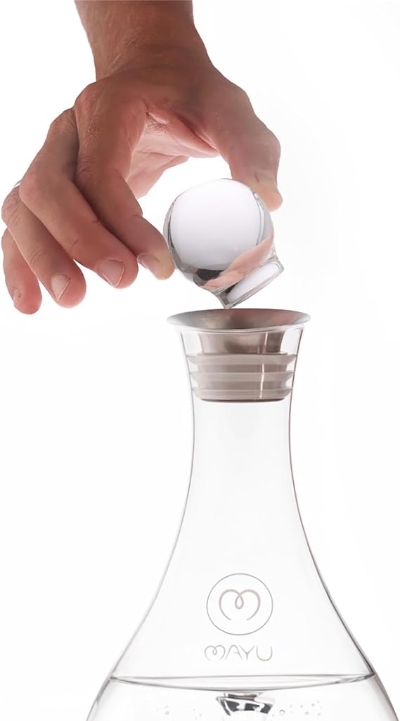 MAYU, Glass Topper Designed for Mayu Swirl Structured Water Carafe, Enhances Aesthetics, Preserves Freshness, Prevents Dust, Grade-A Borosilicate Glass, Dishwasher Safe, Modern Minimalist Design