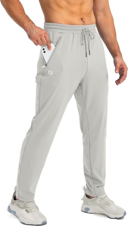 G Gradual Men's Sweatpants with 3 Zipper Pockets Tapered Joggers for Men