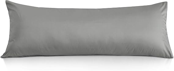 Leeden 100% Cotton Body Pillow Cover 21x54, Envelope Closure, Light Gray