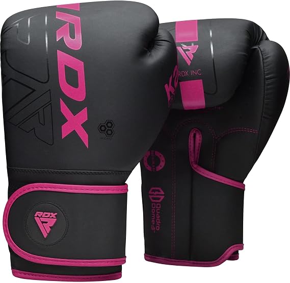 RDX Women Boxing Gloves, Pro Training Sparring, Maya Hide Leather, Muay Thai MMA Kickboxing, Adult, Heavy Punching Bag Focus Mitts Pads Workout, Ventilated Palm, Multi Layered, 8 10 12 14 16 Oz