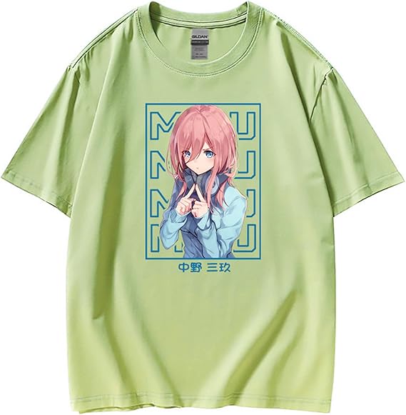 The Quintessential Quintuplets T-Shirt Anime Nakano Miku Cosplay Costume Printed T Shirts Short Sleeve Crew Neck Casual Tee Shirts Tops for Unisex