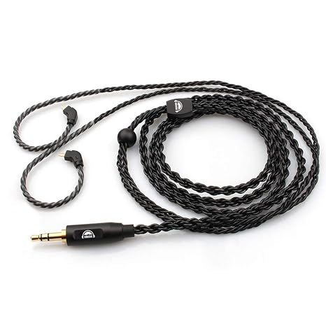 okcsc 2 Pin Detachable Earphone Replacement Cable, 6 Core Plated-Silver Upgrade Cable for KZ AS10 TRN V80 (0.75mm, No Mic)